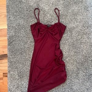 Maroon satin dress